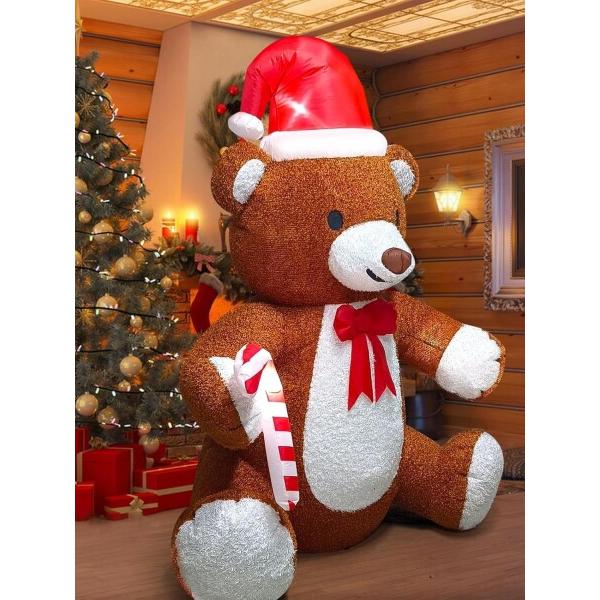 Kalolary クリスマス飾り LED ライト付き クリスマス膨らみ式屋内デコレーション クリスマステディ_5