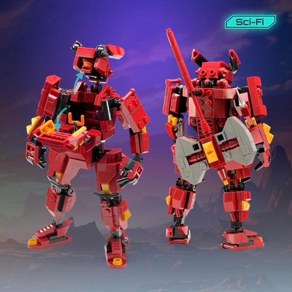MyBuild（マイビルド） Sci-Fi リタ 5028 ― レッドアーマー メカ 戦斧