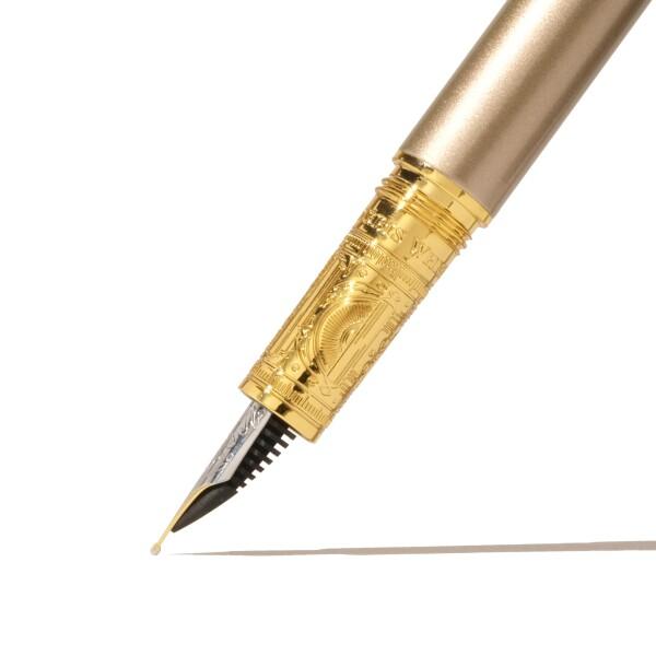 Ferris Wheel Press, Bijou Fountain Pen, Captain Earl Greyson, Double Gold Plated, Sapphire Lacquer Finish, Two-Tone Steel Nib, Med_2