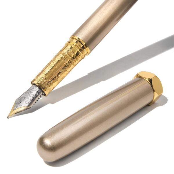 Ferris Wheel Press, Bijou Fountain Pen, Captain Earl Greyson, Double Gold Plated, Sapphire Lacquer Finish, Two-Tone Steel Nib, Med_3