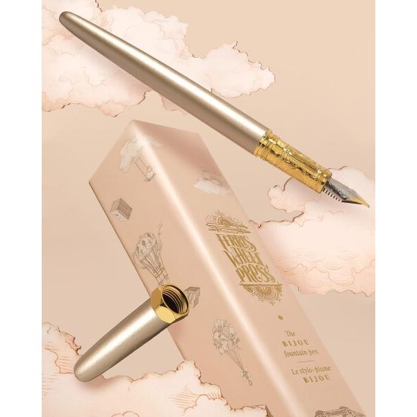 Ferris Wheel Press, Bijou Fountain Pen, Captain Earl Greyson, Double Gold Plated, Sapphire Lacquer Finish, Two-Tone Steel Nib, Med_8