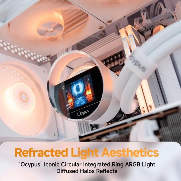 Sigma L24 WH ARGB 簡易水冷 240mm CPUクーラー、2.4インチLCD画面