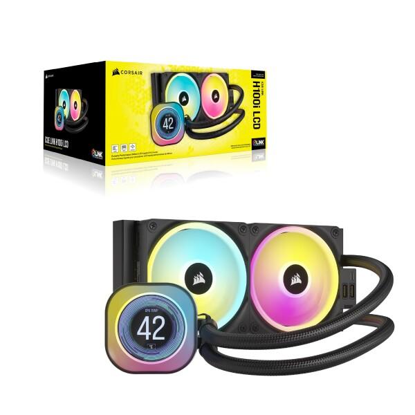CORSAIR iCUE LINK H100i LCD AIO 水冷式 CPU クーラー - - 240mm ラジエーター Intel LGA 1700、AMD AM5 に対応 - iCUE