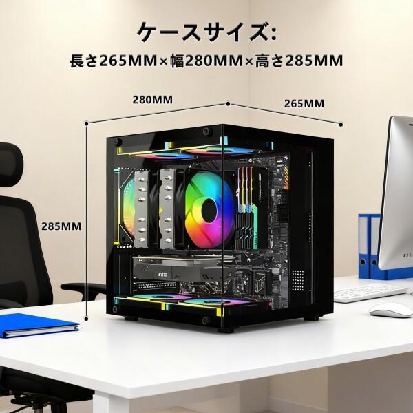 MOIKYIGI 超小型 MicroATX MiniITX PCケース 強化ガラス側板