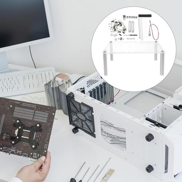 VILLCASE 透明オープンフレームPcケース マザーボードスタンド付き