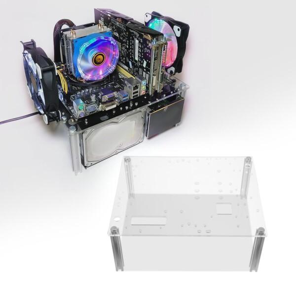 VILLCASE 透明オープンフレームPcケース マザーボードスタンド付き