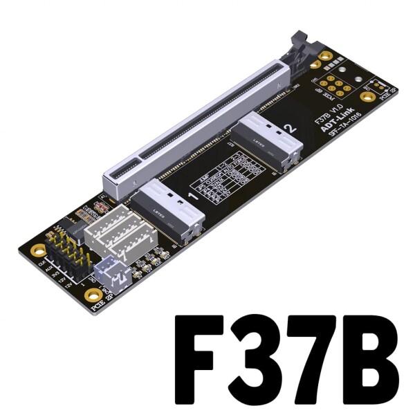 JMT ADT-F36B-F37B-D8S PCI-e 4.0 X16 to X8 MCIO 分岐アダプター