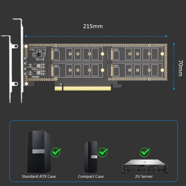 4ベイ PCIE M.2 NVMeアダプタ 分岐不要 4ベイ PCIE M.2 NVMeアダプタ 分岐不要 4ベイ PCIE M 2 NVMeアダプタ