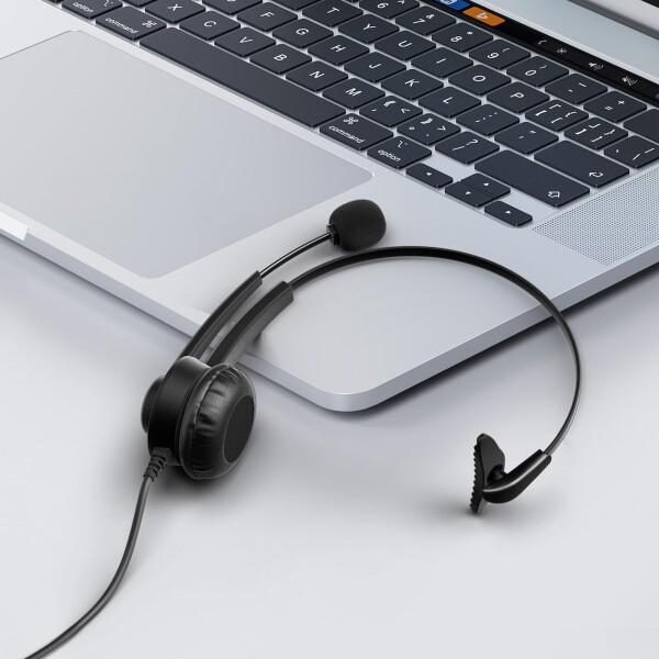 Wantek ヘッドセット USB Type-C 片耳 ヘッドホン 有線 ノイズキャンセ