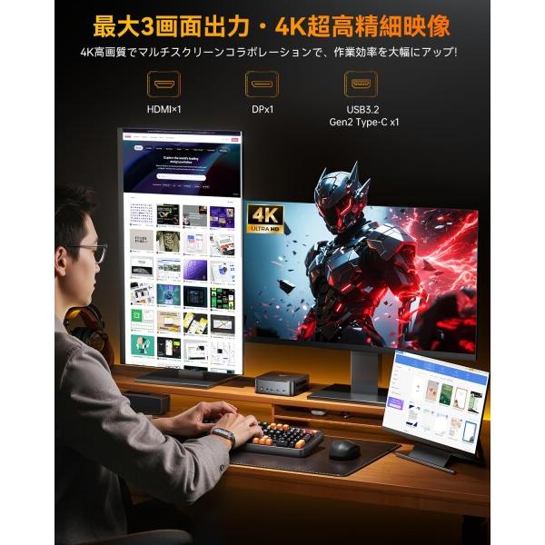 NiPoGi ミニpc ryzen AMD Ryzen 5 7430U新登場 6C/12T 4.30GHz 16GB