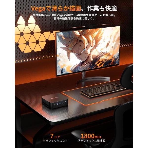 ACEMAGIC ミニpc ryzen 5 7430U 最大4.3GHz 6C/12T 高速マルチタスク 16GB RAM+512GB M.2 SSD拡張可 ミニパソコン Wiの画像