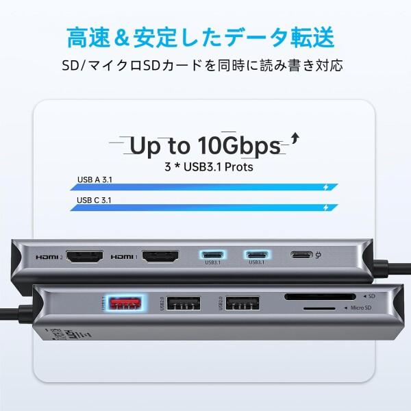 MOKiN USB Cドッキングステーション type c ドッキングステーション3