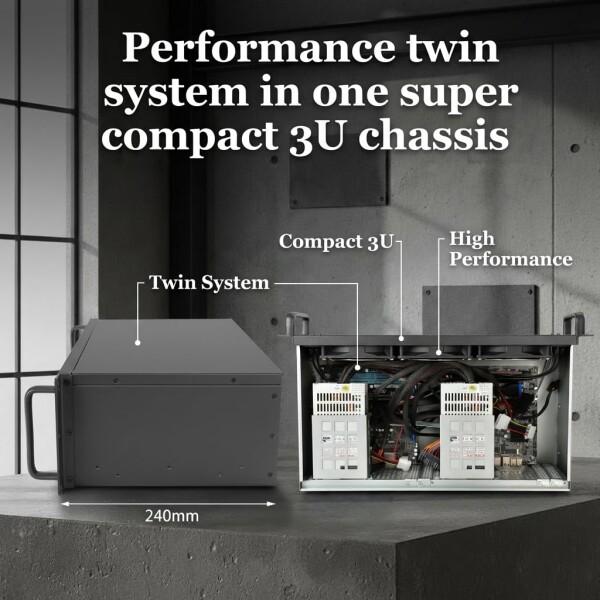 IPCHASSIS 3U ラックマウントサーバーシャーシ、ブラックメタル、工業