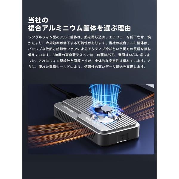 ACASIS 80Gbps M.2 NVMe SSDエンクロージャ、（冷却ファン搭載） m.2
