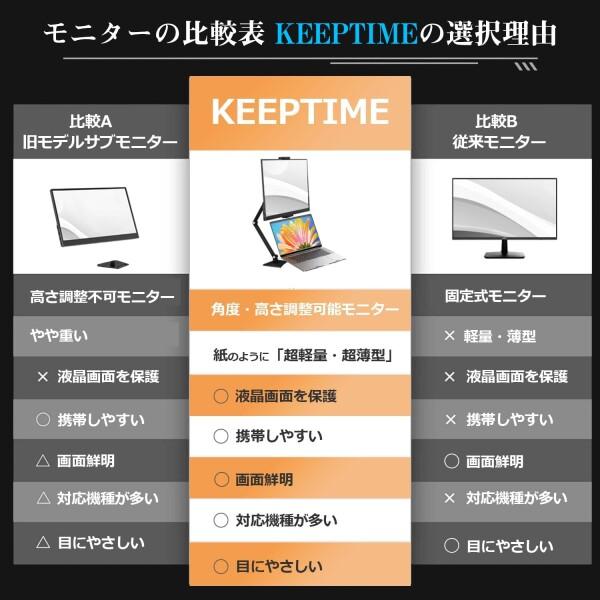 KEEPTIME モバイルモニター 15.6インチ モバイルディスプレイ 卓上