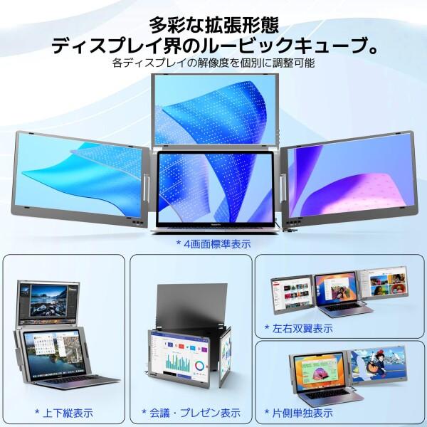 15.6インチトリプルモニター 15.6インチ トリプルモニター 金属ボディ マルチモニター 3画面4画面