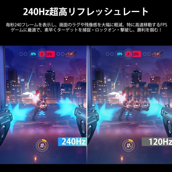 XUNDEFINED 24インチ ゲーミングモニター 240Hz 1ms フルHD(1920 x