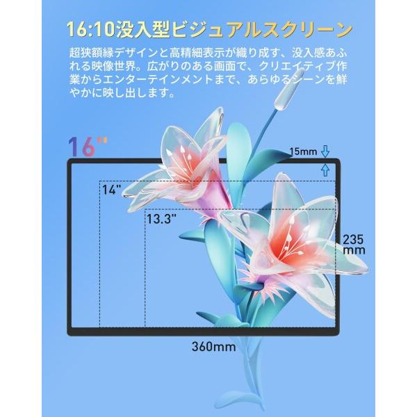 モバイルモニター 16インチ 1920*1200 ポータブルモニター ノートPC