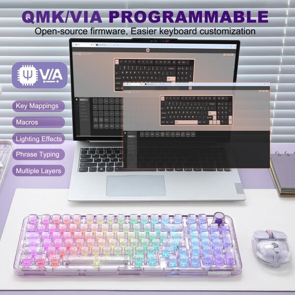 YUNZII X98 QMK/VIA対応 ワイヤレス メカニカル ゲーミングキーボード