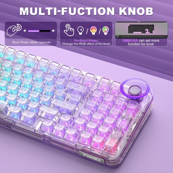 YUNZII X98 QMK/VIA対応 ワイヤレス メカニカル ゲーミングキーボード