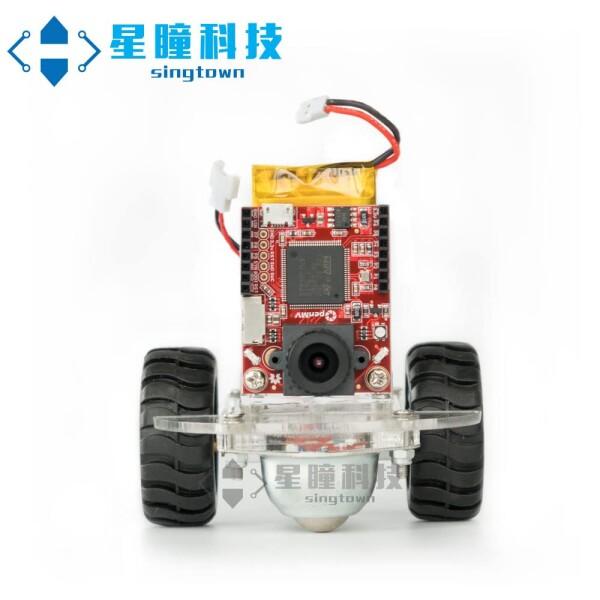 OpenMV SingTown スマートロボットAGVカーキット 純正、自動追跡カラーボールまたは以下のライン、_2