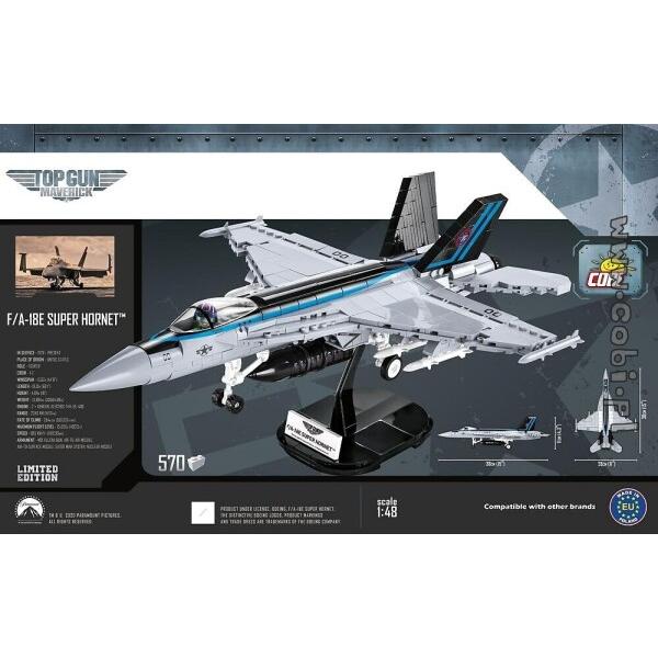 WYSWYG COBI 5805 F/A-18E Super Hornet Toys， grau， schwarz， blau_2