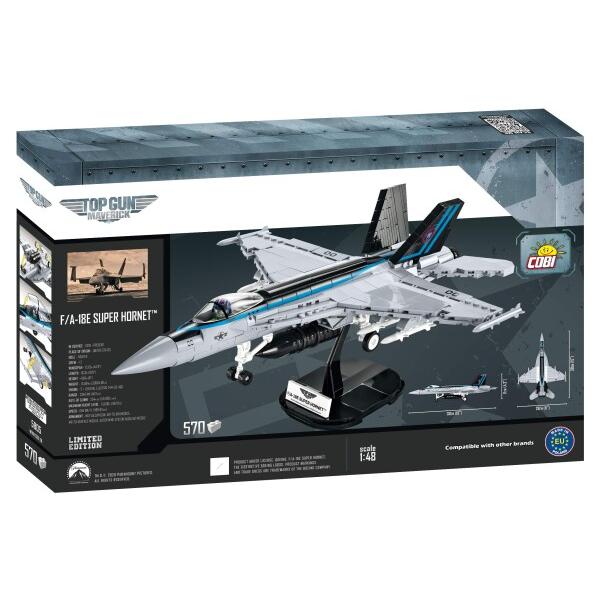 WYSWYG COBI 5805 F/A-18E Super Hornet Toys， grau， schwarz， blau_9