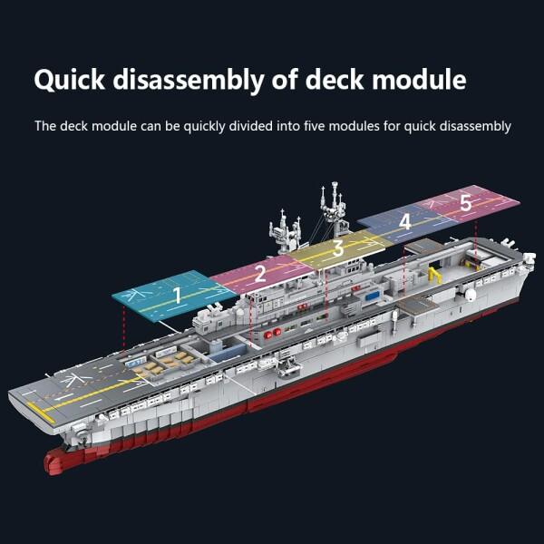 MISINI M7024スズメバチ類の両生類攻撃艦積み木セット、5220ブロック