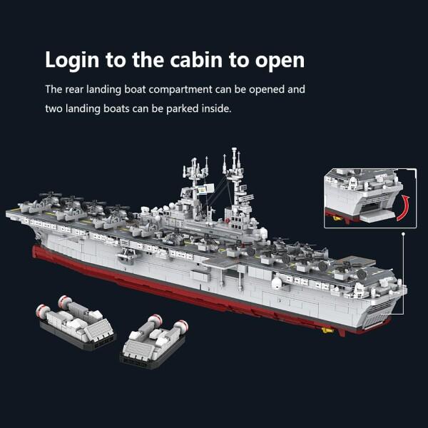 MISINI M7024スズメバチ類の両生類攻撃艦積み木セット、5220ブロック
