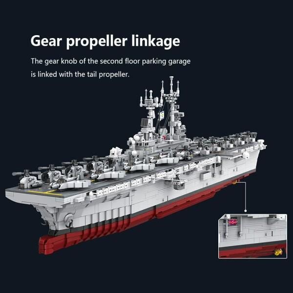 MISINI M7024スズメバチ類の両生類攻撃艦積み木セット、5220ブロック
