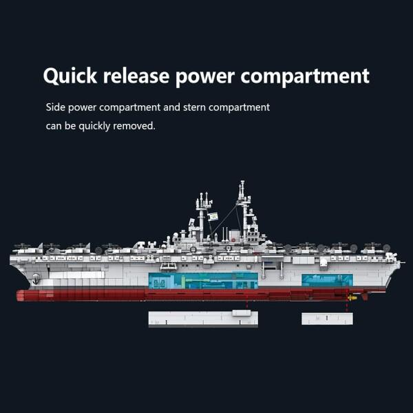 MISINI M7024スズメバチ類の両生類攻撃艦積み木セット、5220ブロック