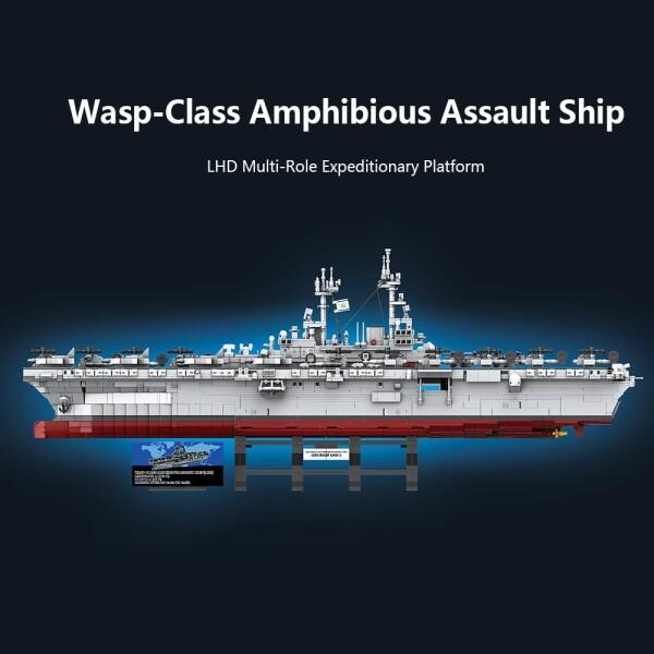MISINI M7024スズメバチ類の両生類攻撃艦積み木セット、5220ブロック
