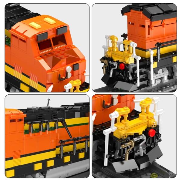 Mould King 12041 テクニック 世界鉄道シリーズ 蒸気機関車モデル 北米鉄道機関車風 大型スケール機の画像