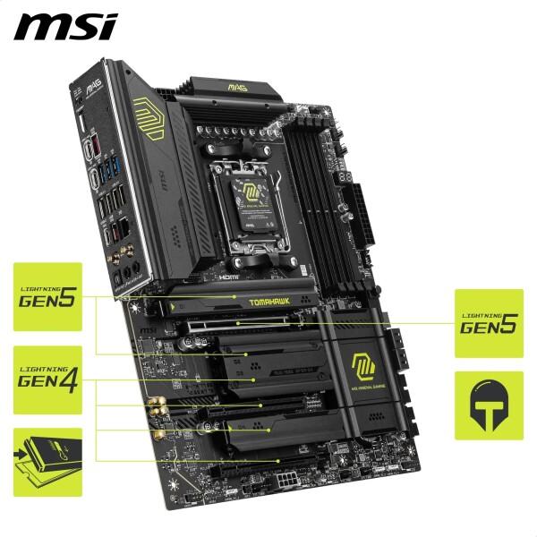 MSI MAG X870 トマホーク WiFi AM5 DDR5 8400MHZ(OC) USB4 4X M.2 HDMI 5G LAN WiFi 7 RGB ATX_4