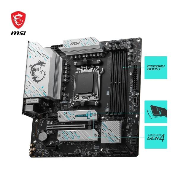 MSI PL B650M GAMING PLUS WIFI Motherboard, mATX - Supports AMD