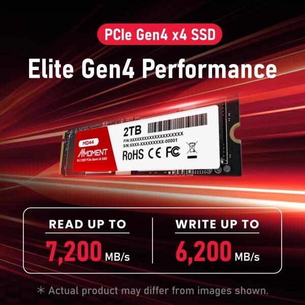 MMOMENT MG44 PCIe 4.0 NVMe SSD 2TB M.2 2280 内蔵型ストレージ 最大読込7200MB/s_1