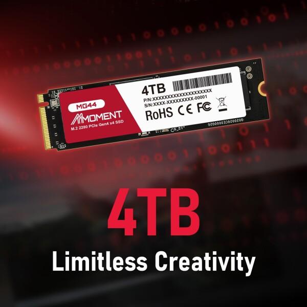 MMOMENT MG44 PCIe 4.0 NVMe SSD 4TB M.2 2280 内蔵型ストレージ 最大