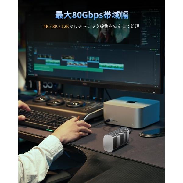 TERRAMASTER D1 SSD Pro 外付けM.2 NVMe SSDケース 80Gbps｜最大7061MB/s 高速転送｜オールアルミ放熱設計・フの画像