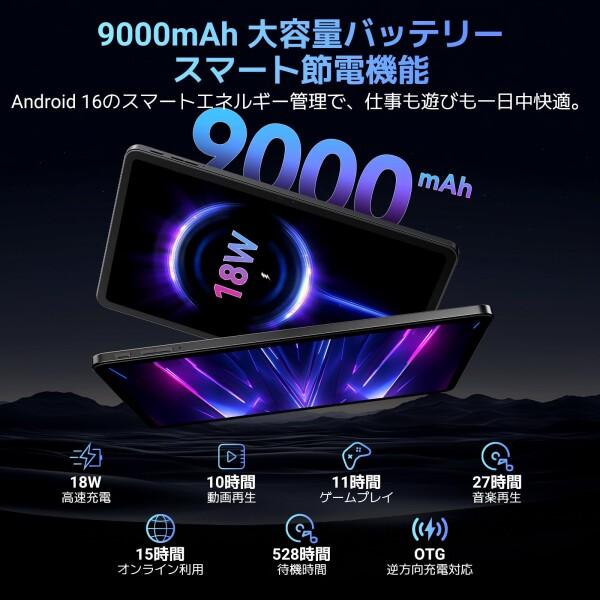 Nexall N90 セット版 android16 タブレット 12インチ Wi-Fiモデル、2K