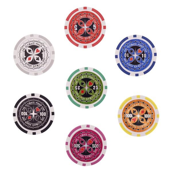 Goplus ポーカーセット 500枚 数字付き ポーカーチップ カジノチップセット トランプ&ディーラー&の画像