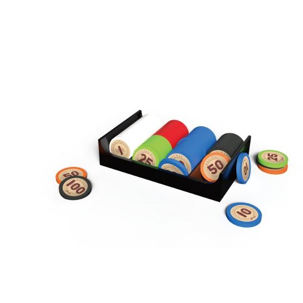 Playte プレミアム ポーカーチップセット - 80枚セット (4金種 $1~$100