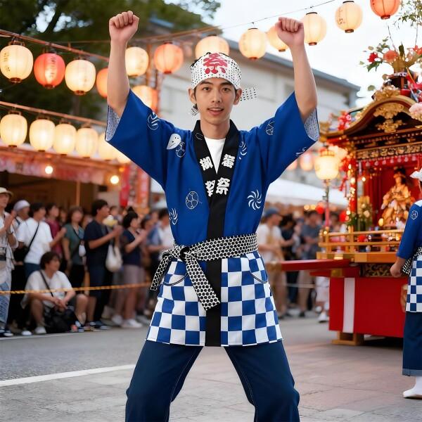 Mprocen) 法被 はっぴ お祭り法被 大人用 男女兼用 夏祭り 秋祭り 祭り