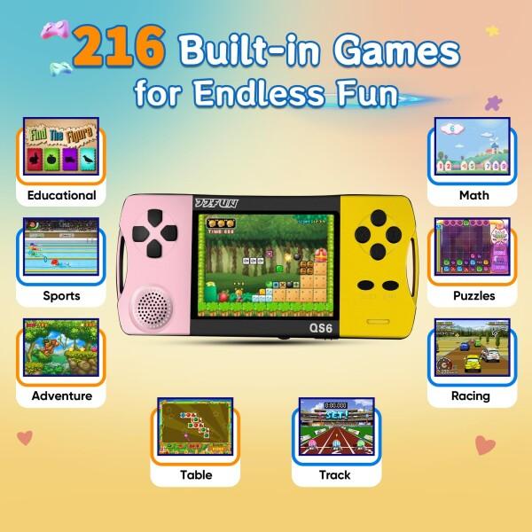ポータブル 携帯ゲーム機 子供用 | 216種レトロゲーム内蔵 WiFi不要