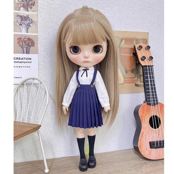 rakulifey ブライス用服セット お洋服 長袖シャツ スカート アウト