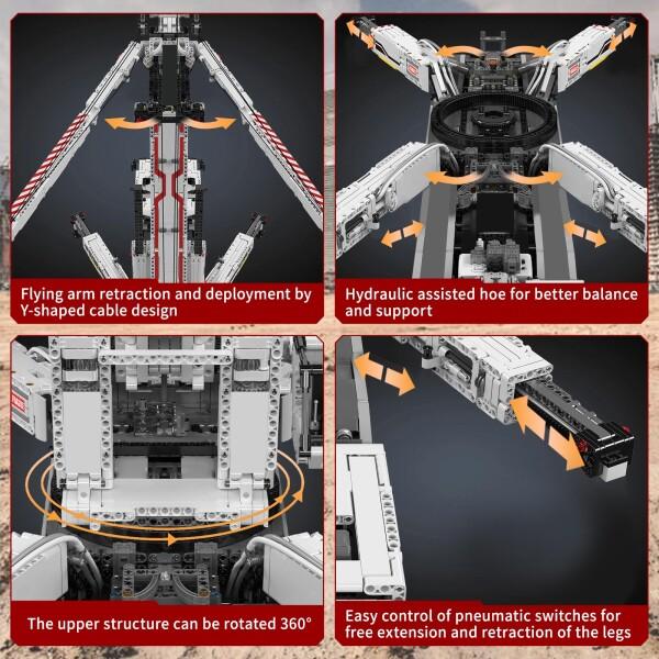 Mould King 17007 テクニック LTM 11200 クローラークレーン 160cm モーター20個付き リモコンクレーンモの画像