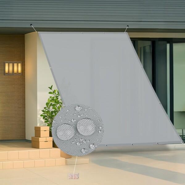 LOVE STORY 撥水シェード 1.8x2.4m グレー 雨よけ 防水 日除けシェード