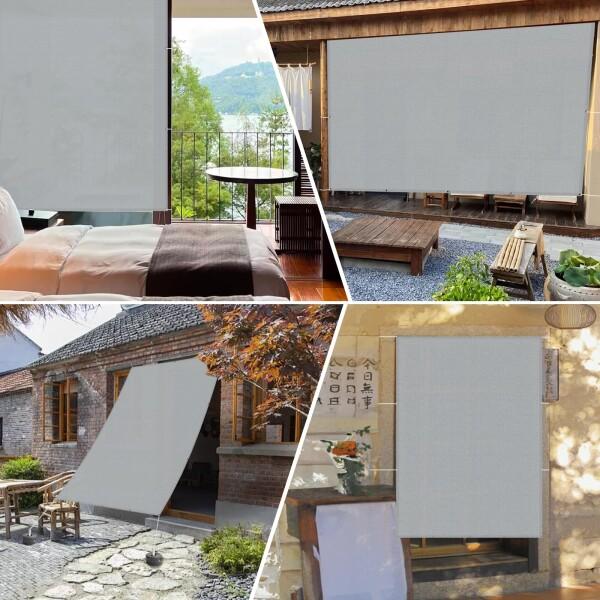 LOVE STORY 撥水シェード 1.8x2.4m グレー 雨よけ 防水 日除けシェード