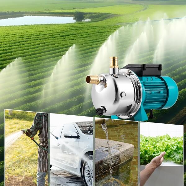 Poafamx 電動井戸ポンプ 750W 最大給水深8-9m 3200L/H 最大揚高35M