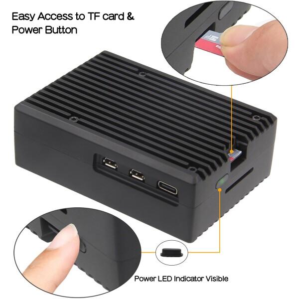 Geekworm Raspberry Pi 5 ケース P573 アルミニウム金属ケース