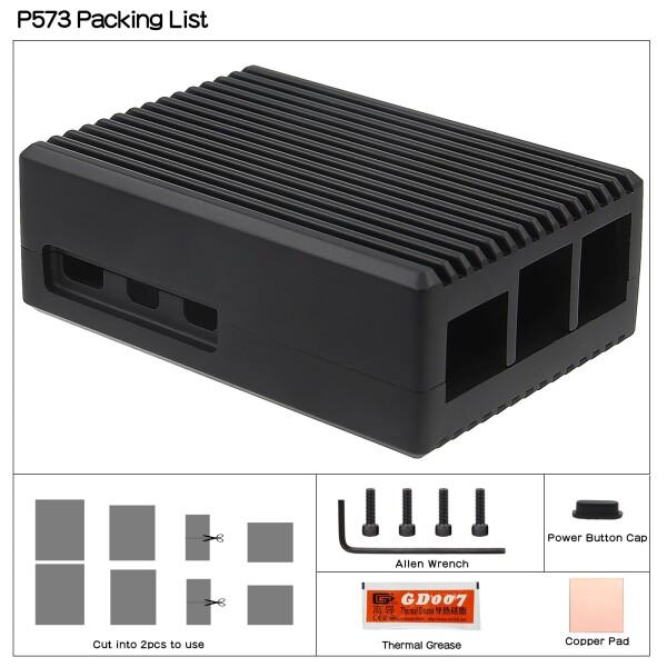 Geekworm Raspberry Pi 5 ケース P573 アルミニウム金属ケース